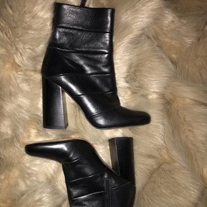 ZARA Black Leather Booties